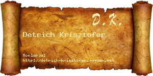 Detrich Krisztofer névjegykártya